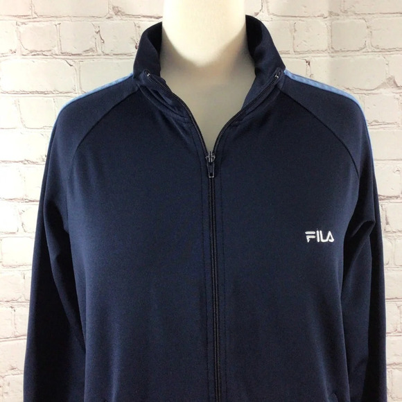 Vintage 1990’s FILA Full Zip Blue Athletic Track Jacket with Pockets Size … - Picture 2 of 8